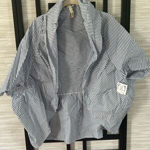 Eileen Fisher Navy silk textured jacket 3/4 sleeves M